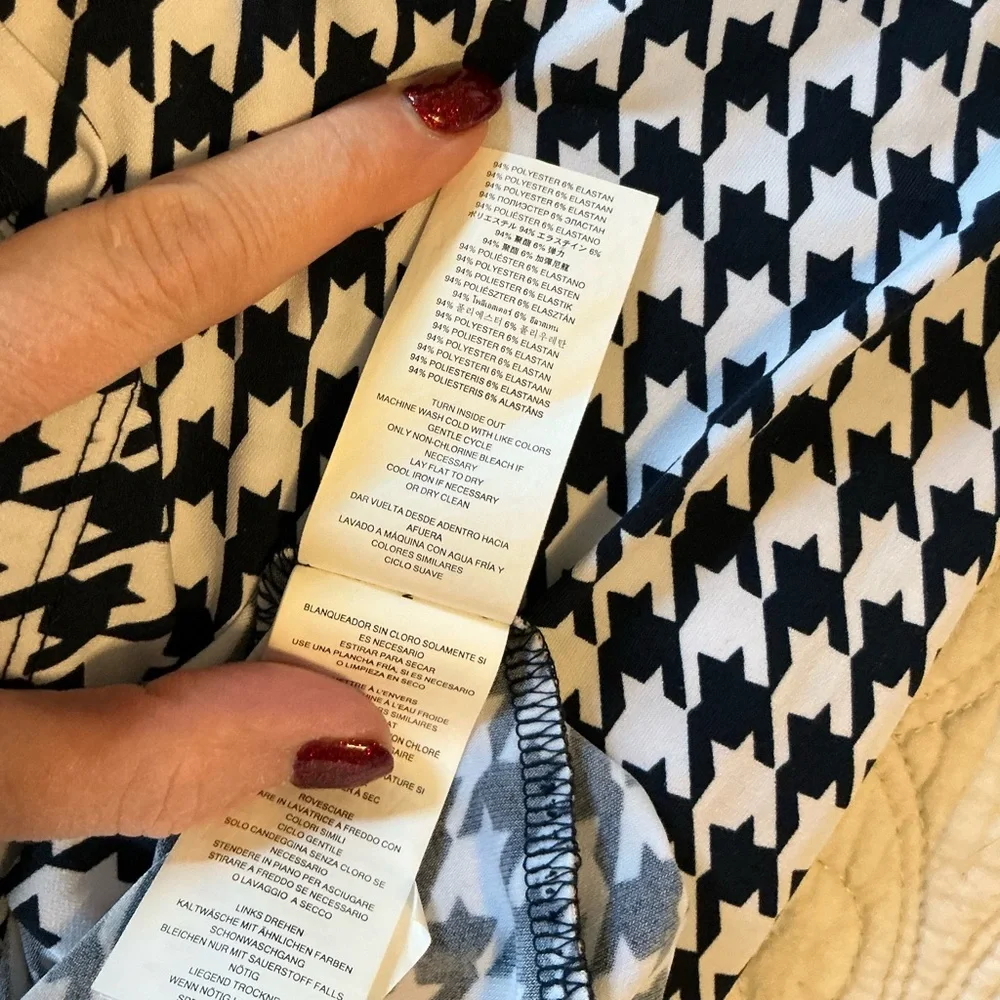 Michael Kors Houndstooth Pattern Shift Dress Navy & White women’s size Small